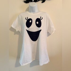 NWOT Port and Company White Tee with Black Graphic